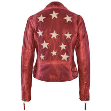Load image into Gallery viewer, Red Leather Moto Jacket
